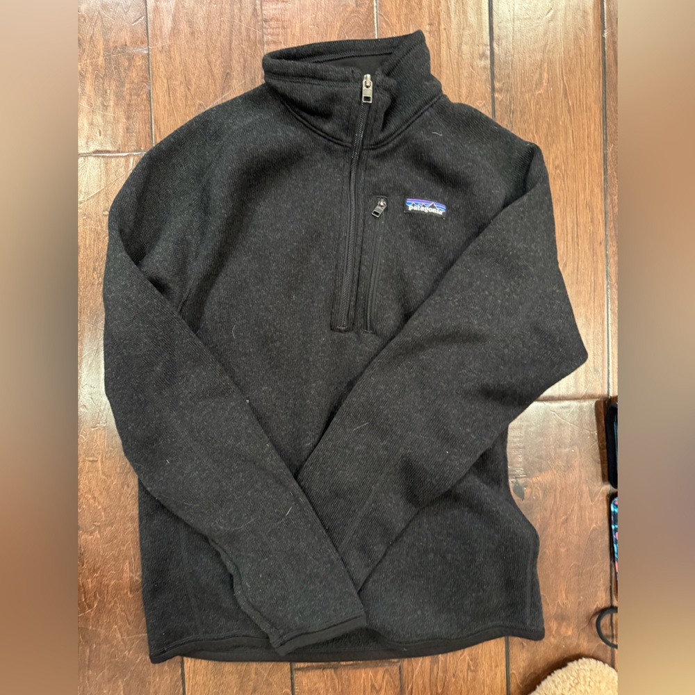 Patagonia better sweater quarter zip  men’s size small black heather EUC